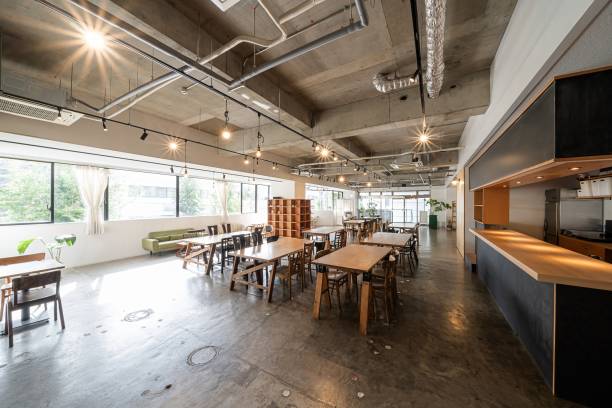Interior of event space and cafe being renovated